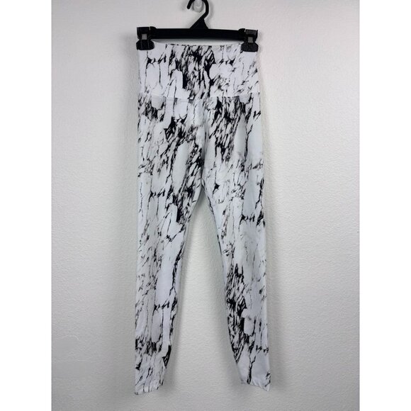 Beyond Yoga women's small white marbled high rise 7/8 length athletic leggings - Picture 1 of 5